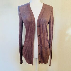 Old Navy Open-Weave Boyfriend Cardigan Taupe
